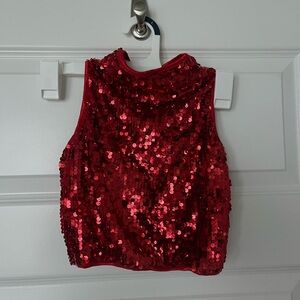 Balera Red Sequin Crop Top
